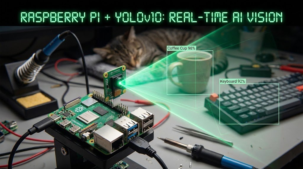 Biến Raspberry Pi thành Mắt thần AI Hướng dẫn chạy mô hình YOLOv10 nhận diện vật thể thời gian...jpg